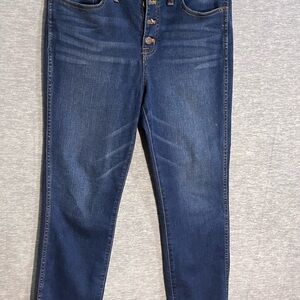 JCrew  cotton High Rise Blue Denim Jeans with Contrast  Stitching